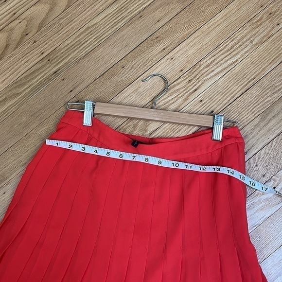 BCBG MAX AZRIA BRIGHT POPPY BONITA PLEATED MIDI CHIFFON SKIRT size 0 - Picture 4 of 13